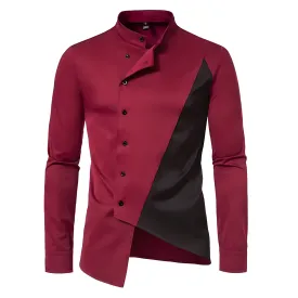 Optimized Title: Stylish Mortimer Patchwork Long Sleeve Shirt - Available in Multiple Colors