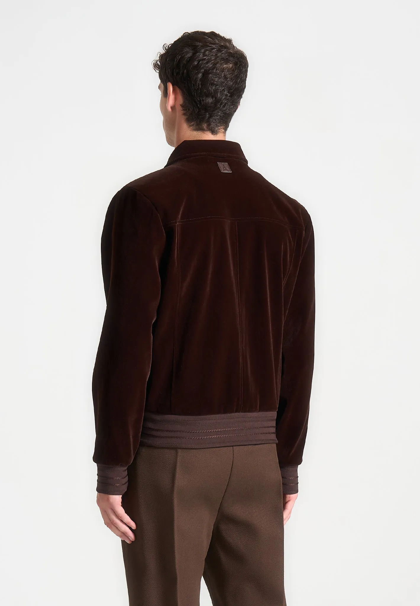 Velvet Trucker Jacket - Brown