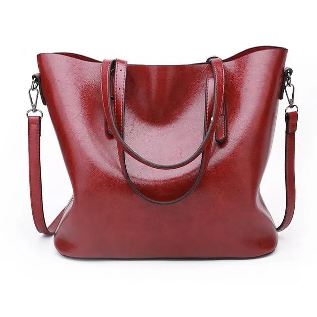 Vogue Star Women Large Capacity Oil Wax Leather Shoulder Bag