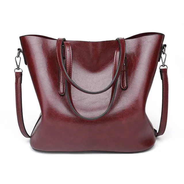 Vogue Star Women Large Capacity Oil Wax Leather Shoulder Bag