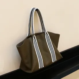 Women Minimalism Fashion Leather Shoulder Tote Bag