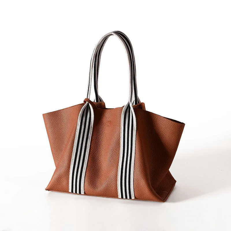 Women Minimalism Fashion Leather Shoulder Tote Bag