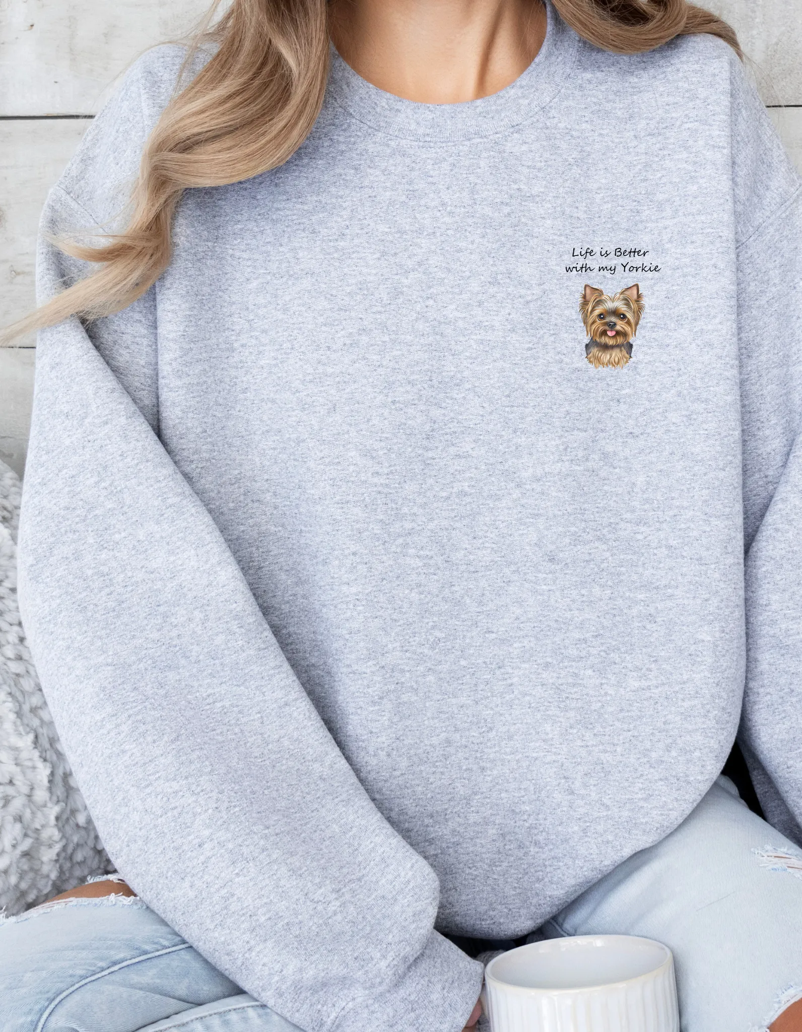 Yorkie Style Sweatshirt – Cozy Gift for Dog Moms & Yorkie Lovers